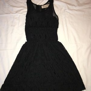 Black Lace Heart Cut Out Dress